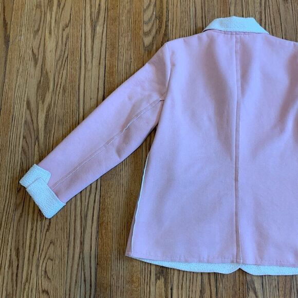 VTG Pink Teddy Shearling Jacket Coat Faux Fur Leather Suede Boho Western Soft L - Picture 12 of 16